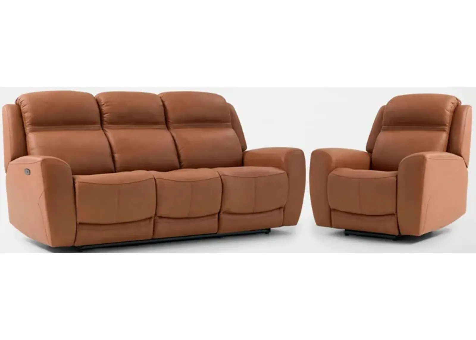 Kenyon Dual-Power Reclining Sofa and Recliner Set - Tan