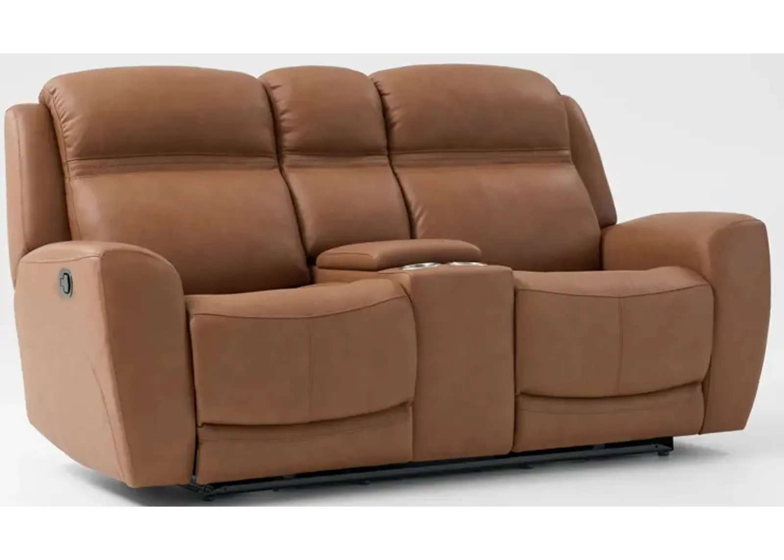 Kenyon Manual Reclining Loveseat with Console - Tan