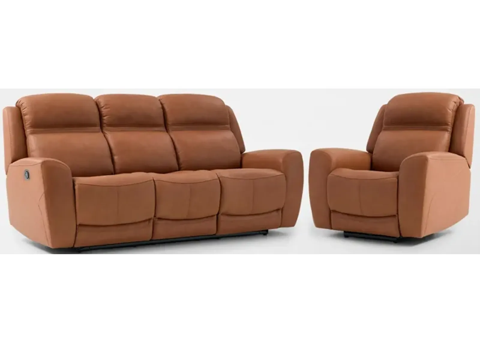 Kenyon Manual Reclining Sofa and Recliner Set - Tan