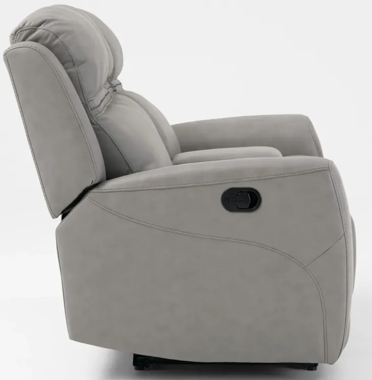 Kenyon Manual Reclining Loveseat with Console - Light Gray