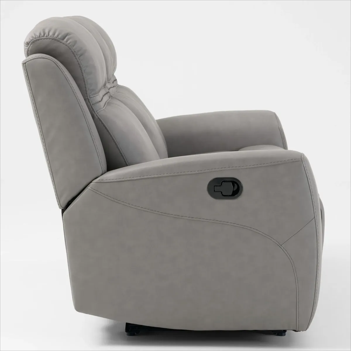 Kenyon Manual Reclining Sofa and Loveseat with Console Set - Light Gray