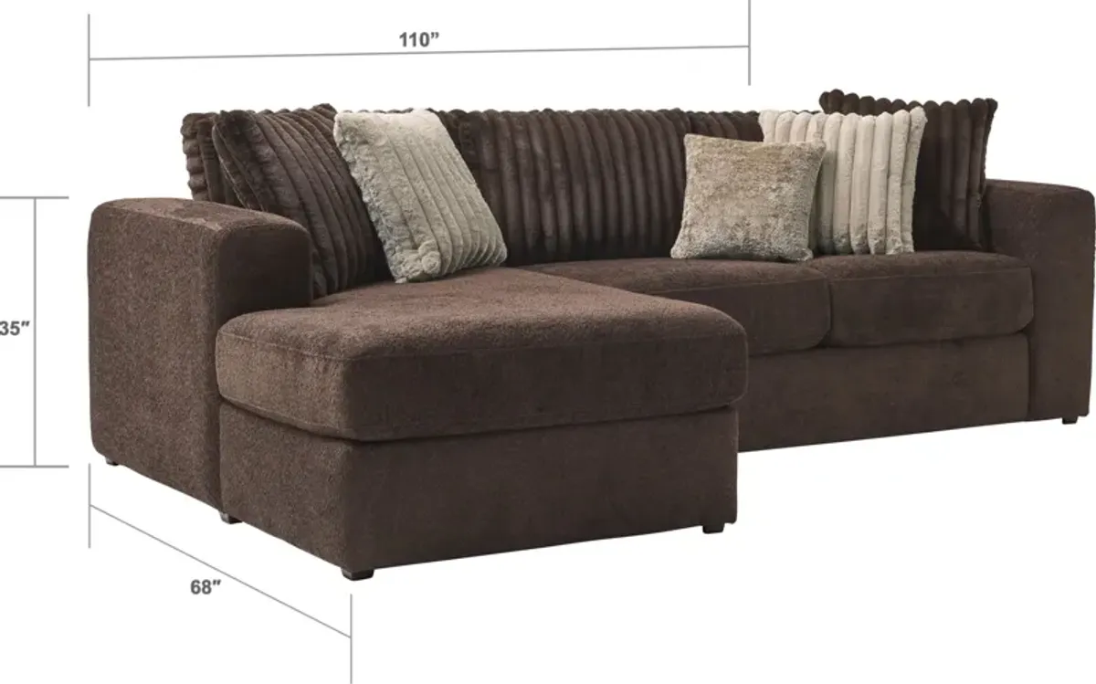 Nori 2-Piece Sectional with Left-Facing Chaise - Espresso