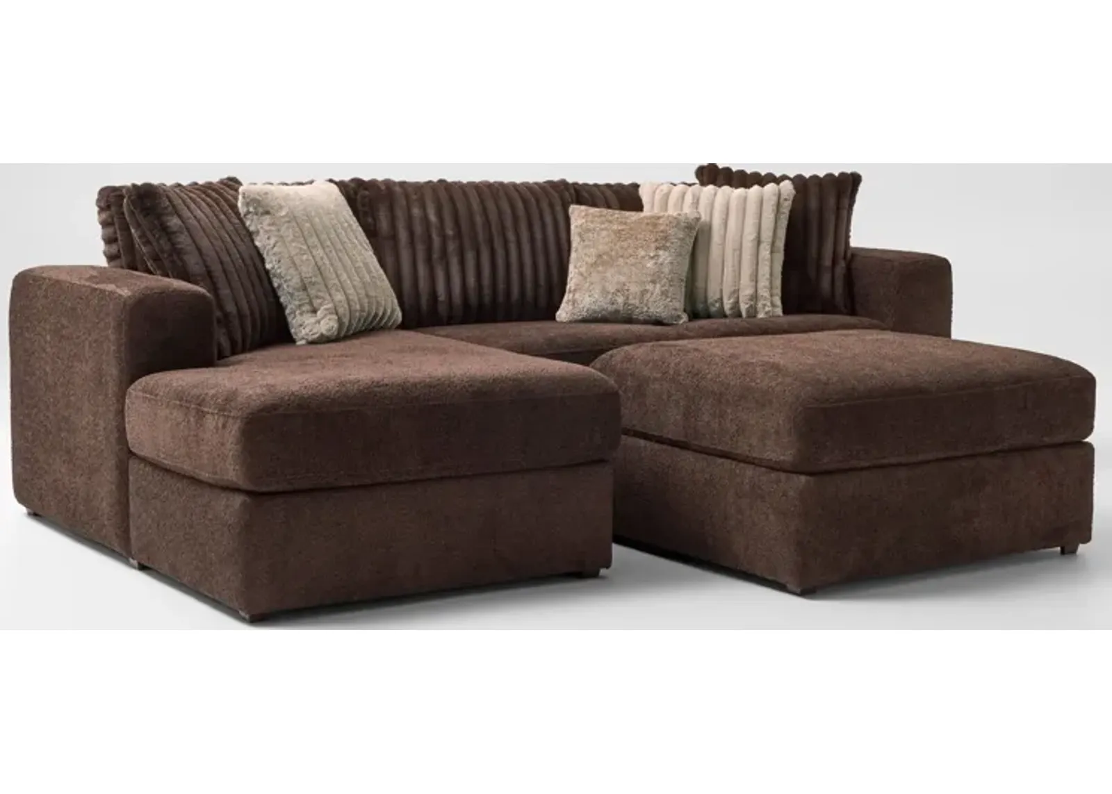 Nori 2-Piece Sectional with Left-Facing Chaise and Ottoman - Espresso