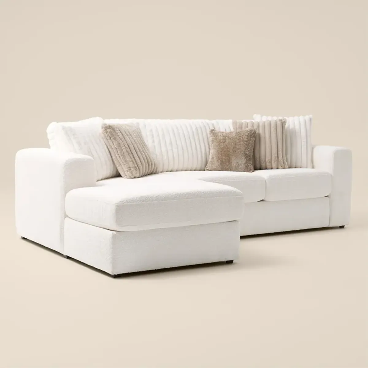 Nori 2-Piece Sectional with Left-Facing Chaise - White