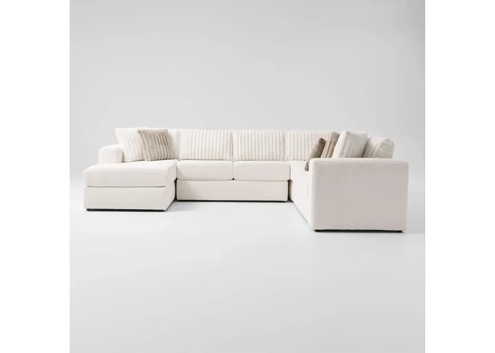 Nori 4-Piece Sectional with Left-Facing Chaise - White