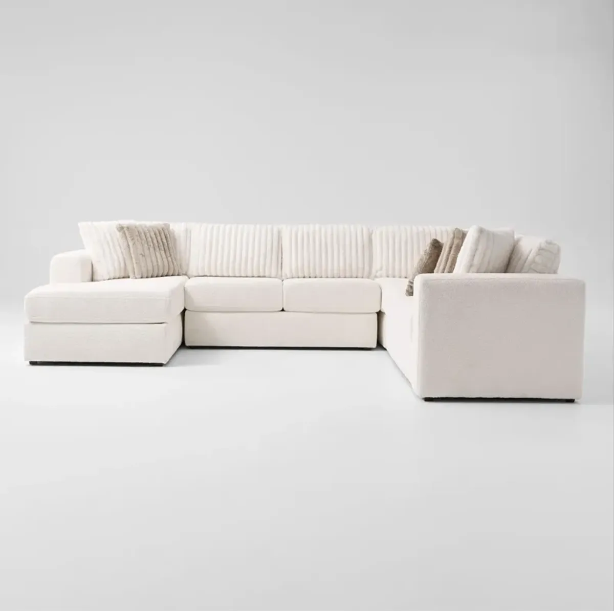 Nori 4-Piece Sectional with Left-Facing Chaise - White