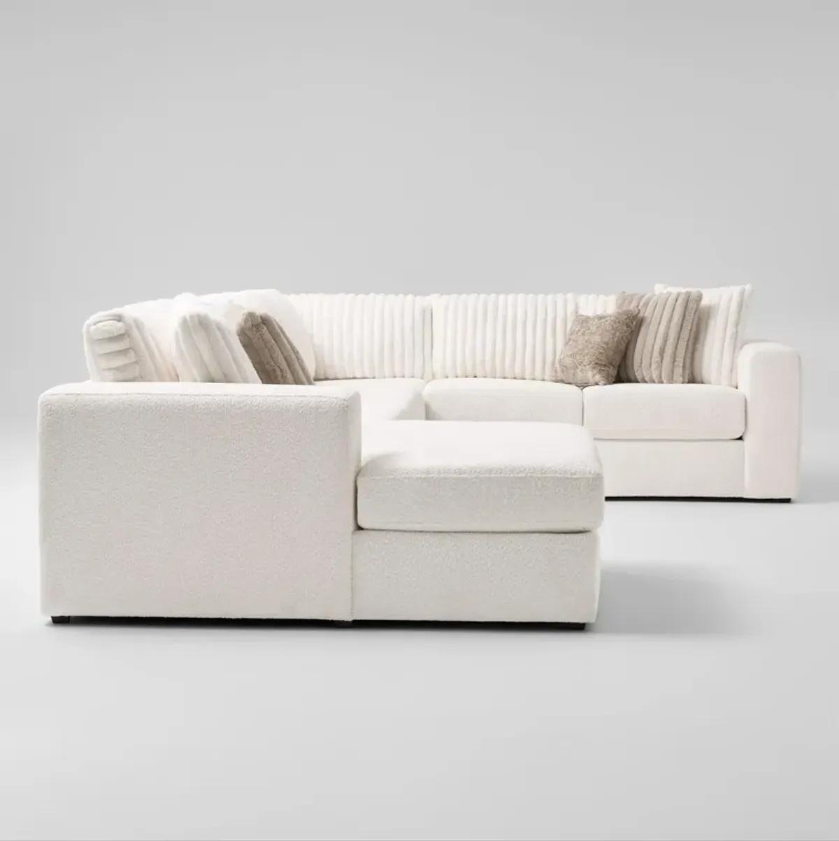 Nori 4-Piece Sectional with Left-Facing Chaise - White