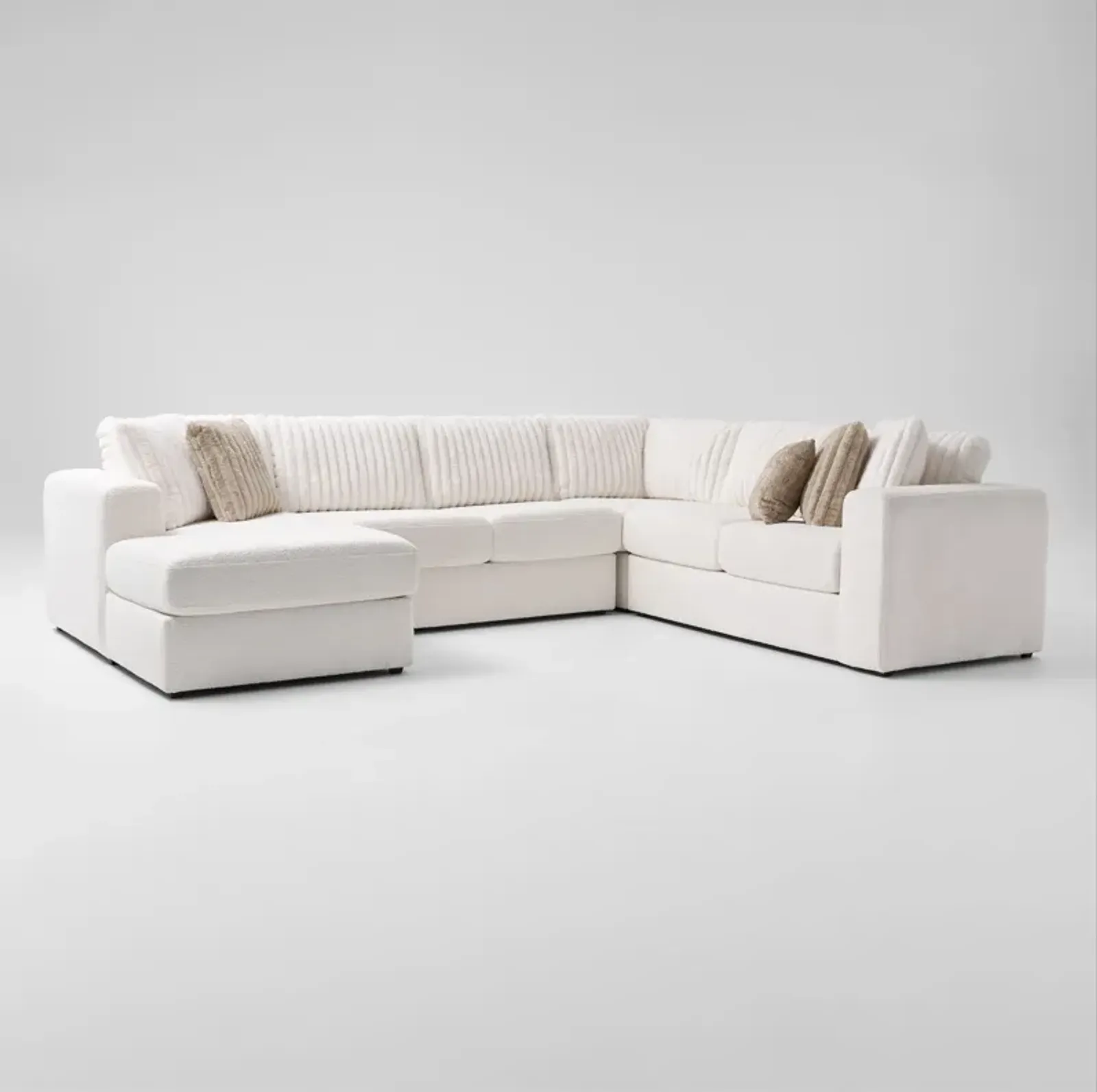 Nori 4-Piece Sectional with Left-Facing Chaise - White