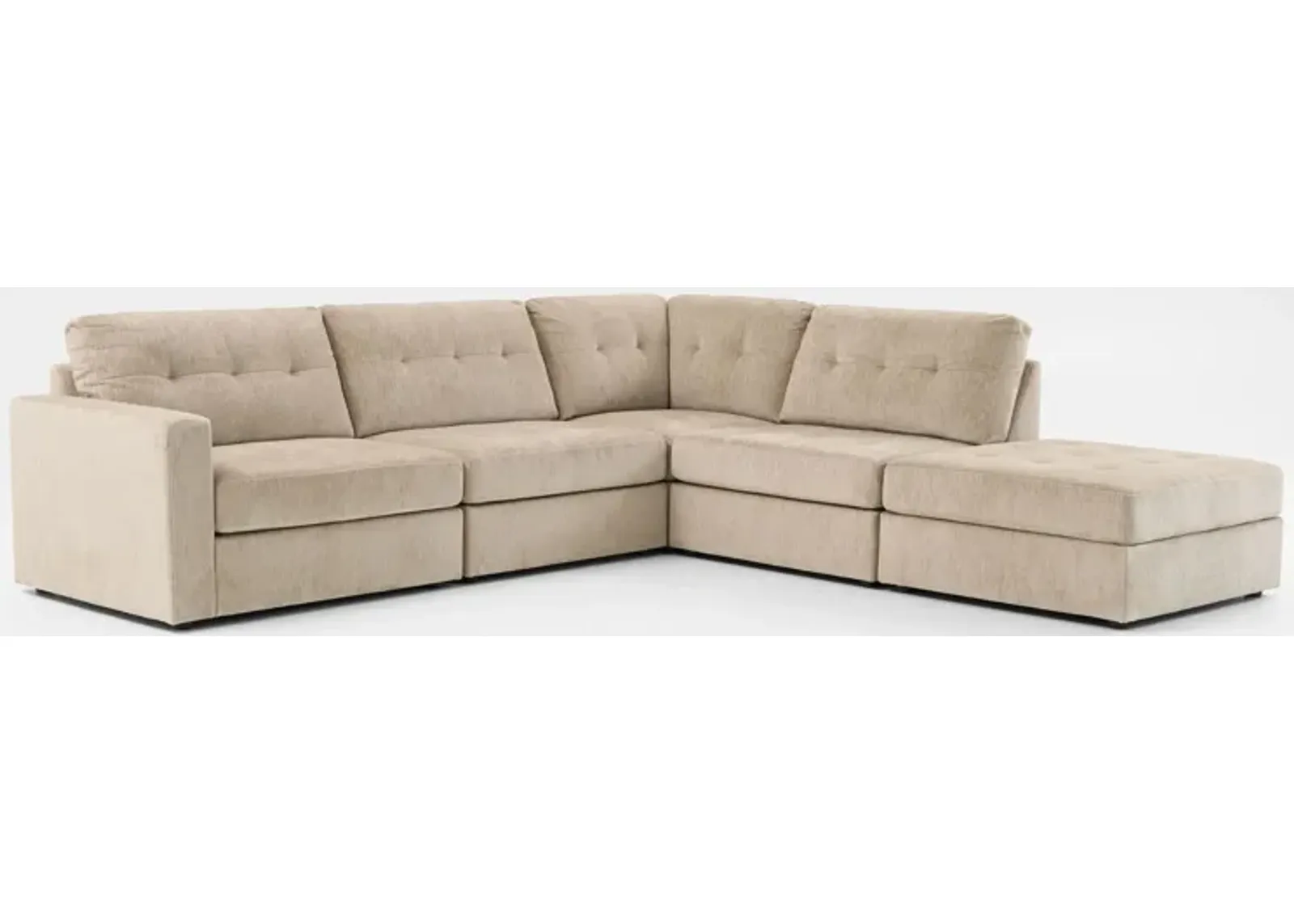 Martino 4-Piece Sectional and Ottoman - Sand