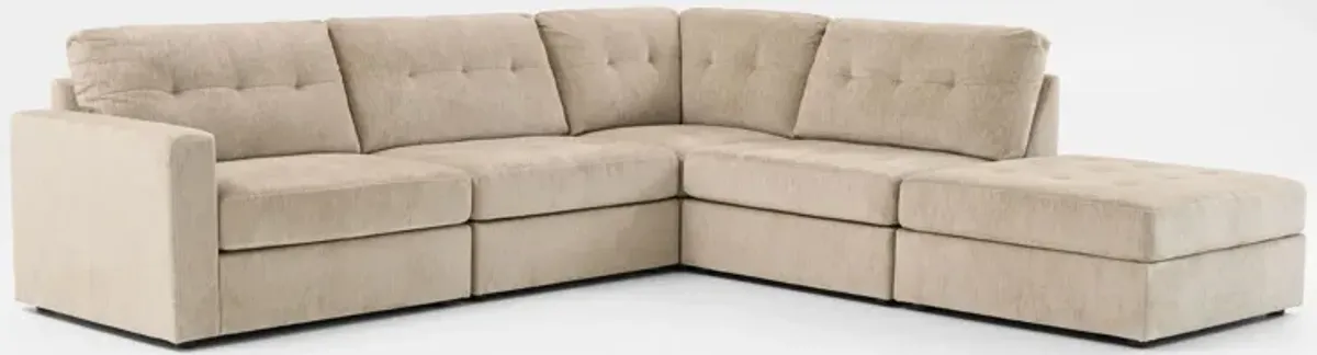 Martino 4-Piece Sectional and Ottoman - Sand