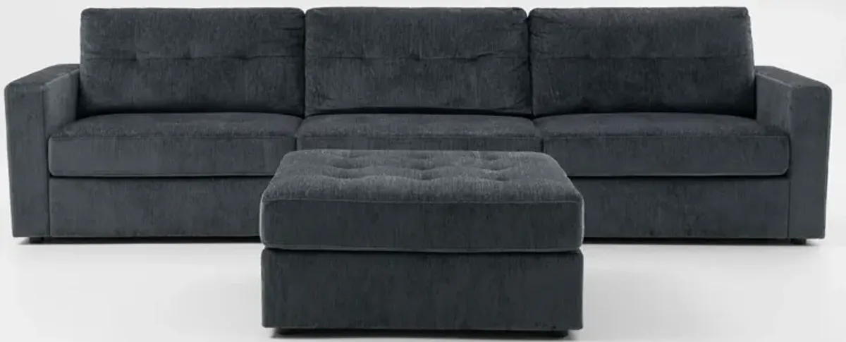 Martino 3-Piece Sofa and Ottoman - Midnight