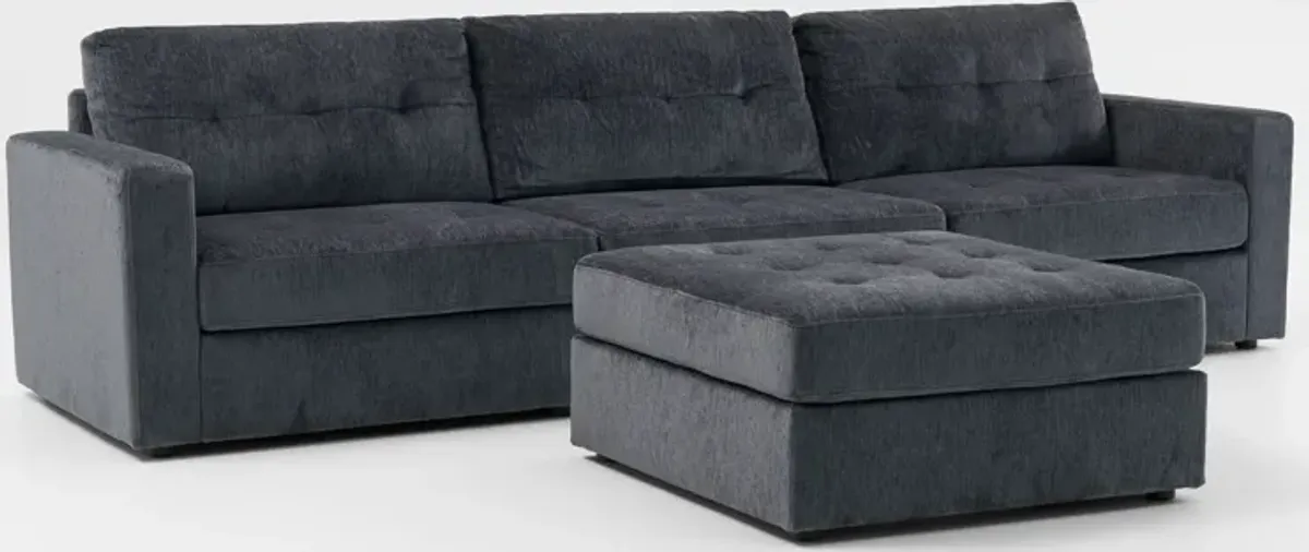 Martino 3-Piece Sofa and Ottoman - Midnight