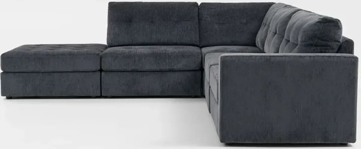 Martino 4-Piece Sectional and Ottoman - Midnight