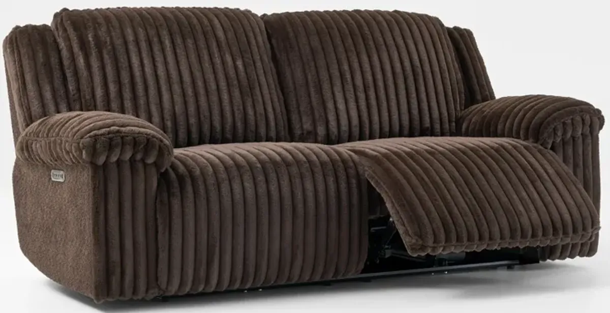 Rafi Dual-Power Reclining Sofa - Espresso