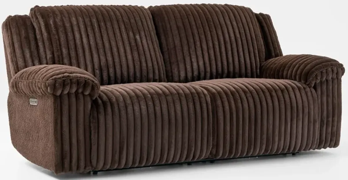 Rafi Dual-Power Reclining Sofa - Espresso