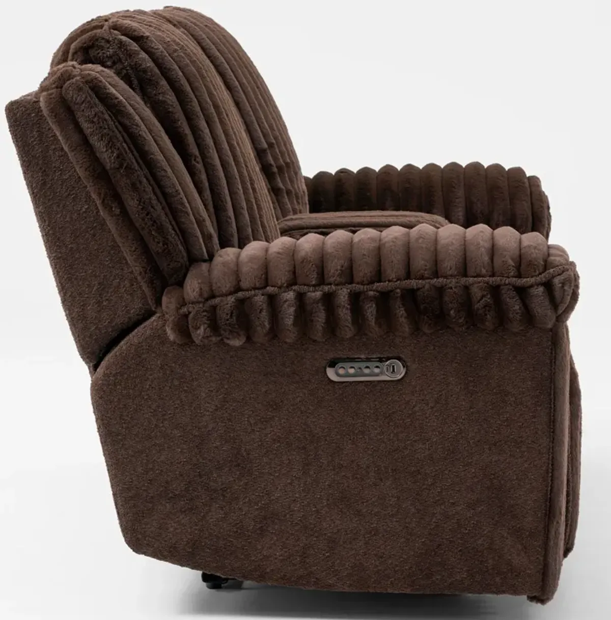 Rafi Dual-Power Reclining Loveseat with Console - Espresso