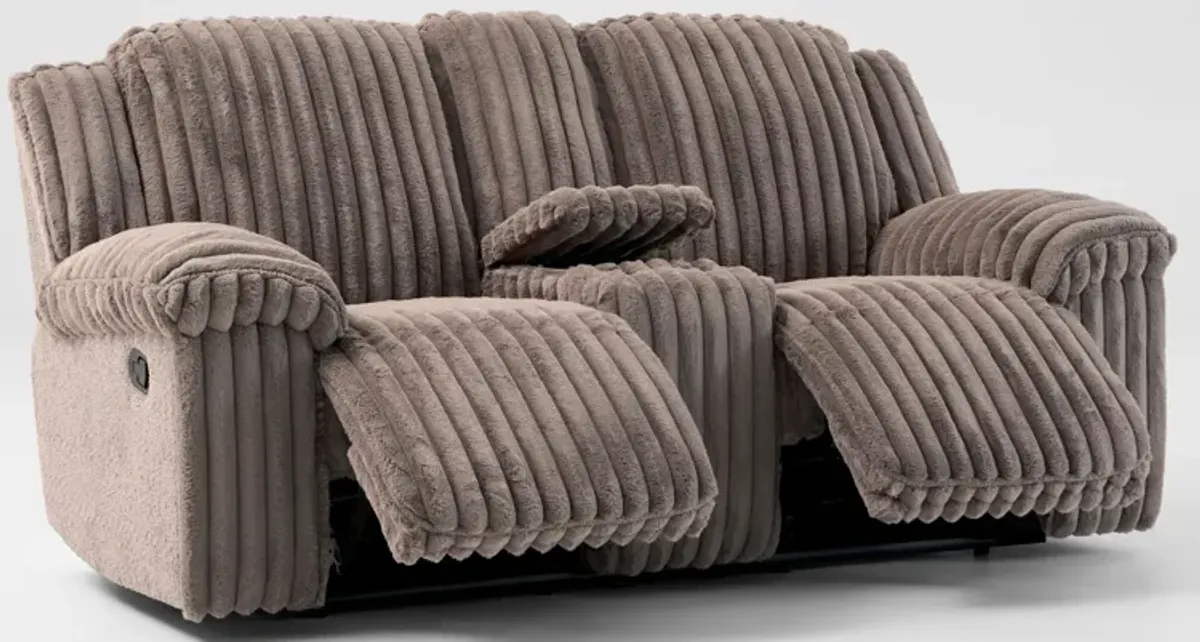 Rafi Manual Reclining Sofa and Loveseat Set - Taupe