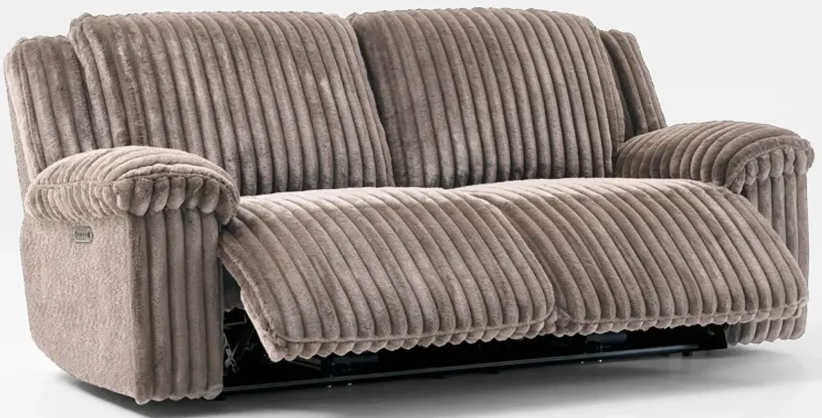 Rafi Dual-Power Reclining Sofa - Taupe