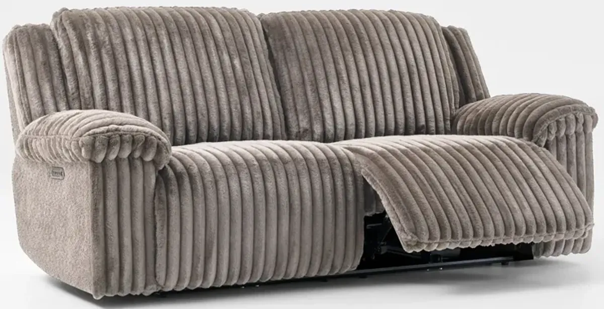 Rafi Dual-Power Reclining Sofa - Taupe