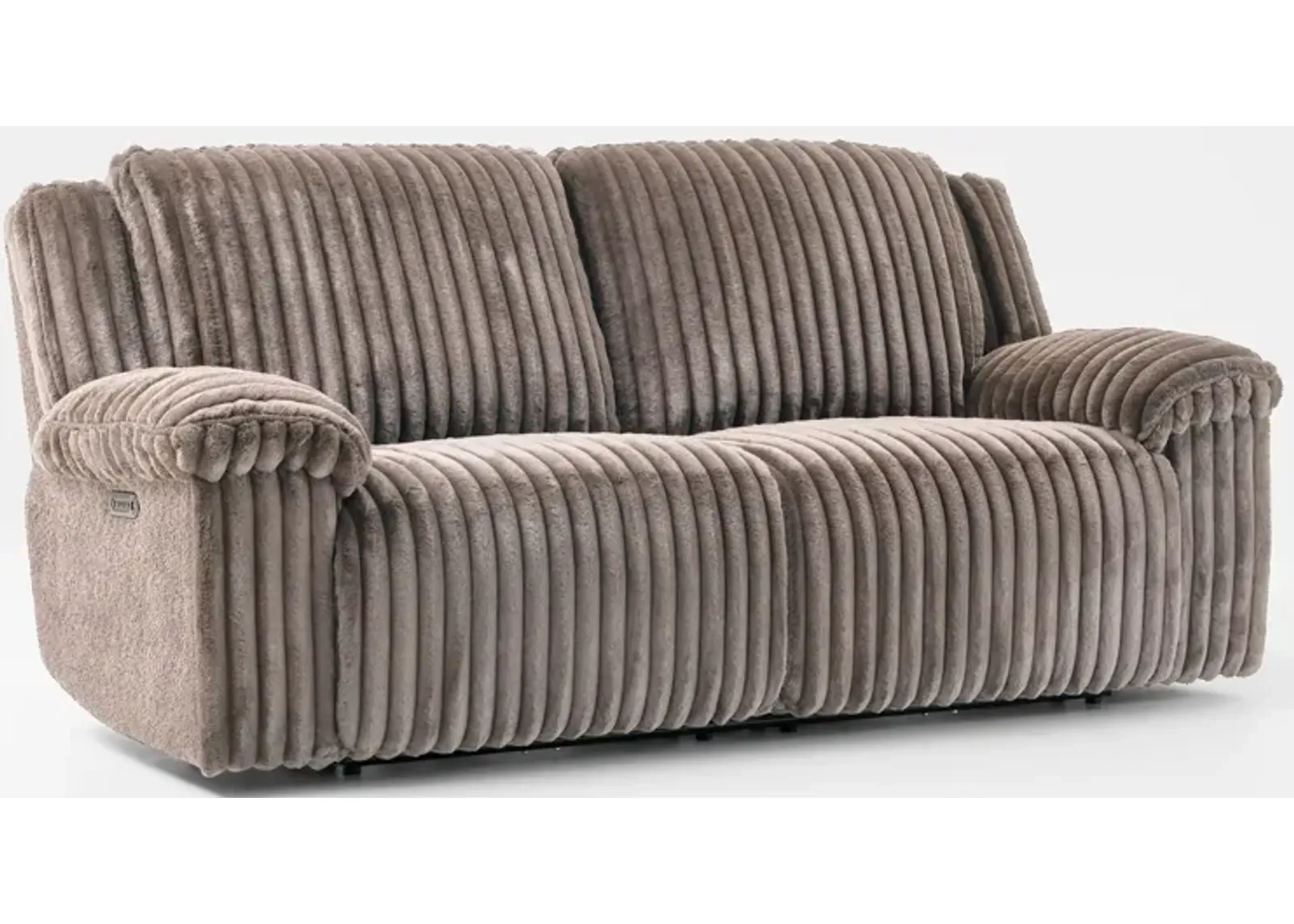 Rafi Dual-Power Reclining Sofa - Taupe