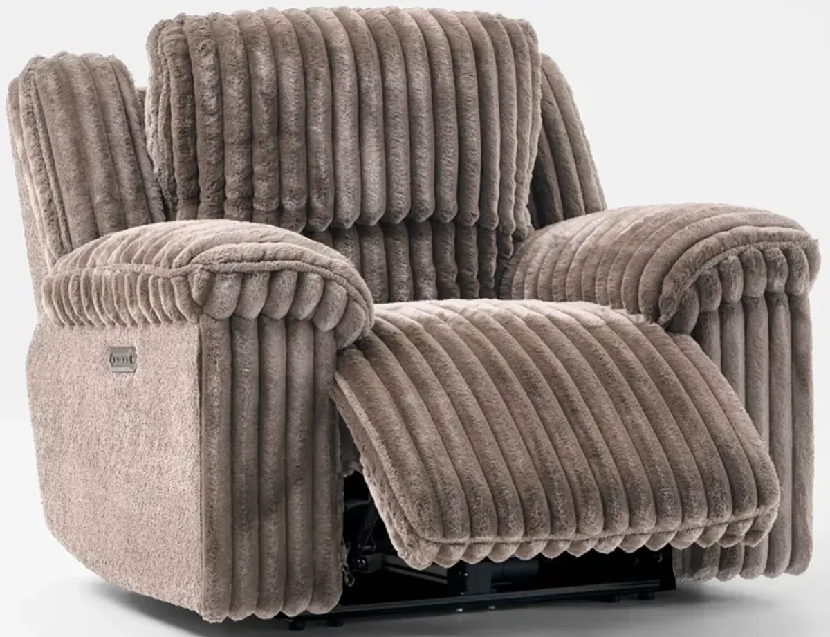 Rafi Dual-Power Recliner - Taupe