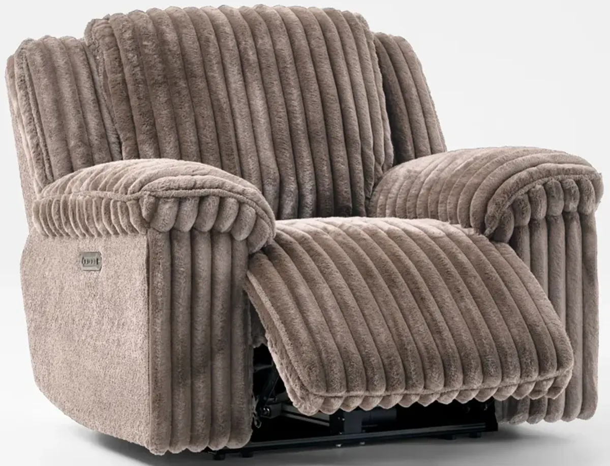 Rafi Dual-Power Recliner - Taupe