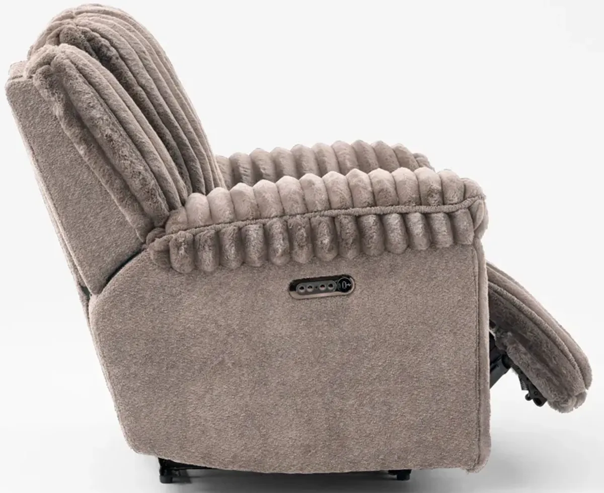 Rafi Dual-Power Recliner - Taupe