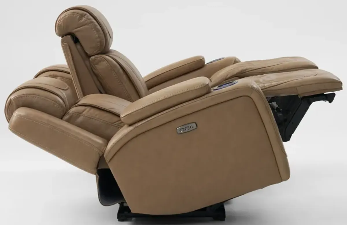 Forte Dual-Power Reclining Sofa and Recliner - Sand