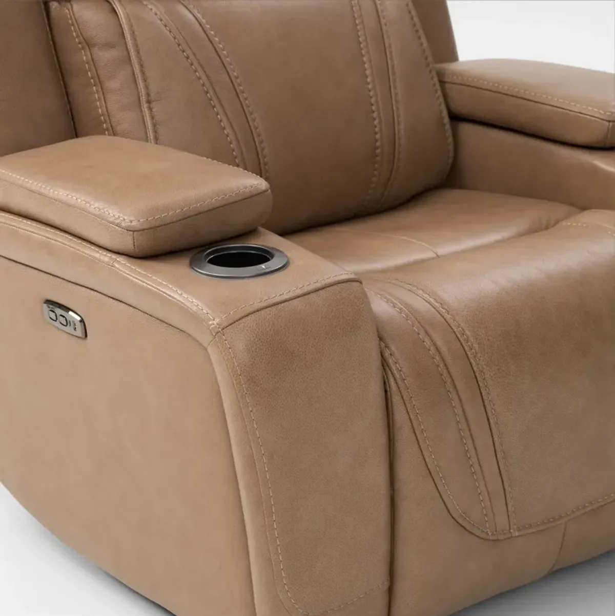 Forte Dual-Power Reclining Sofa and Recliner - Sand