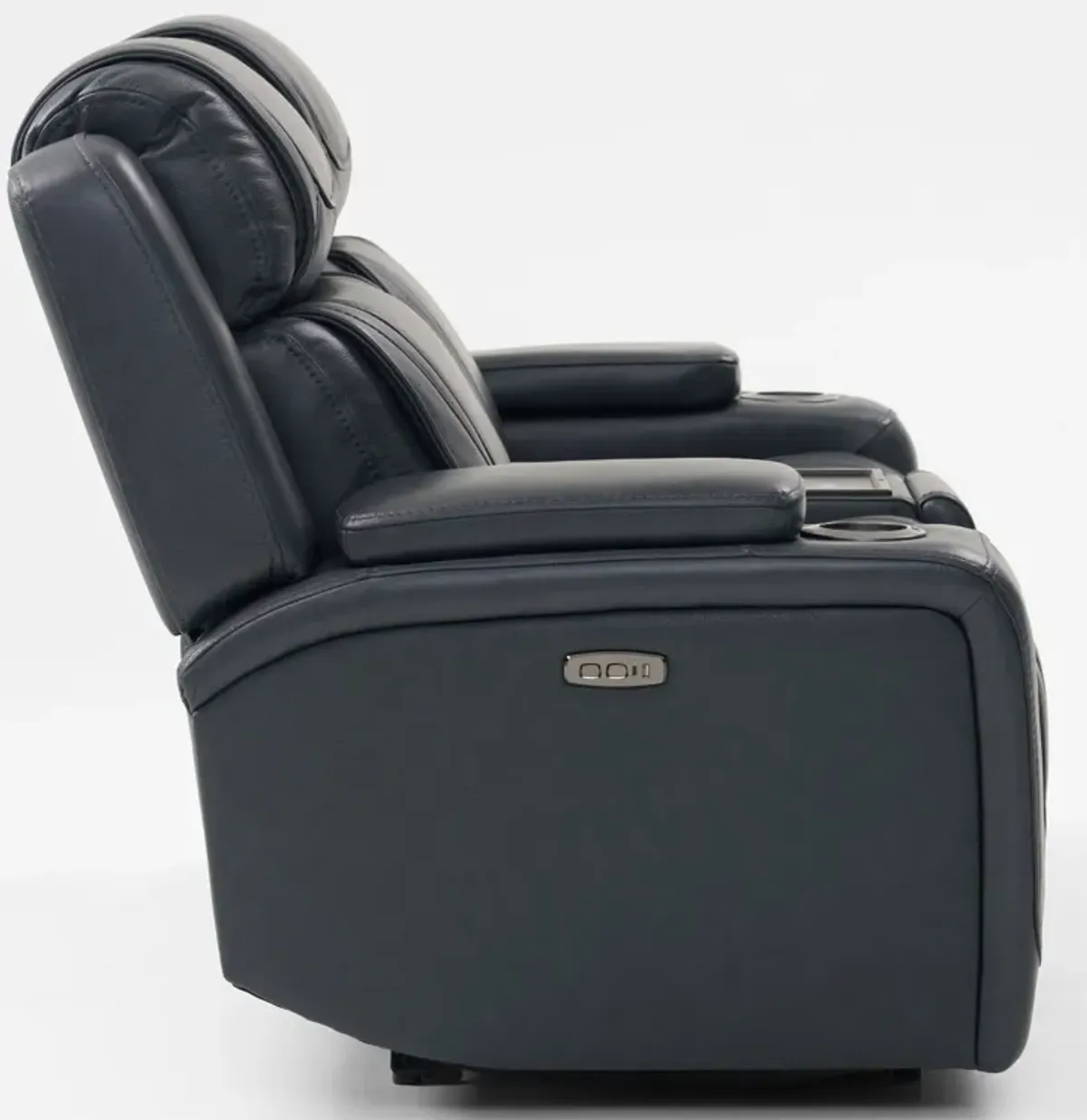 Forte Dual-Power Reclining Loveseat with Cooling Console - Navy