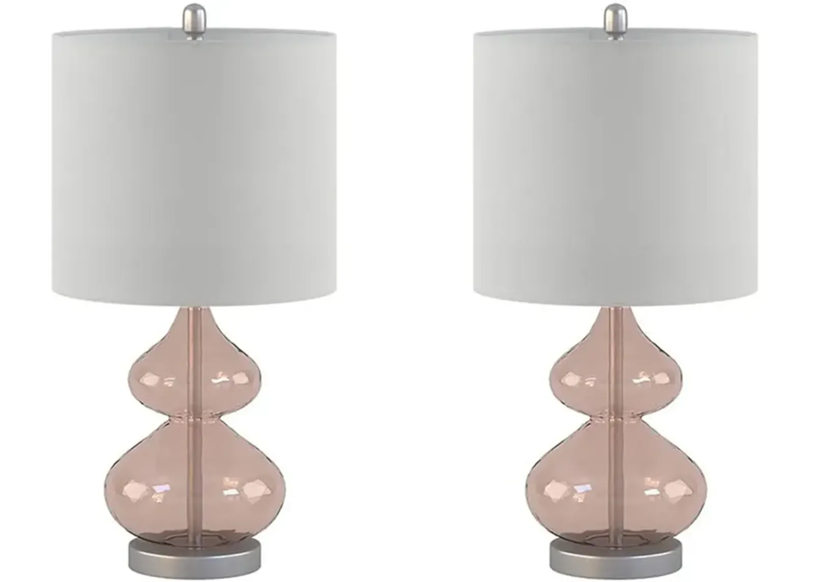 Irvine 25" Table Lamp Set - Pink