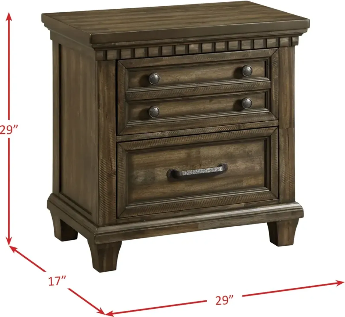 Wynden 2-Drawer Nightstand with USB Charging