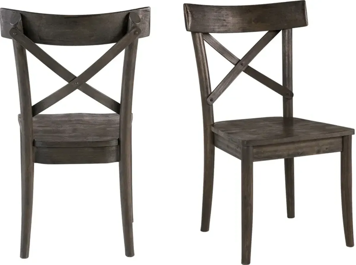 Dunbar Set of 2 Dining Chairs - Dark Brown