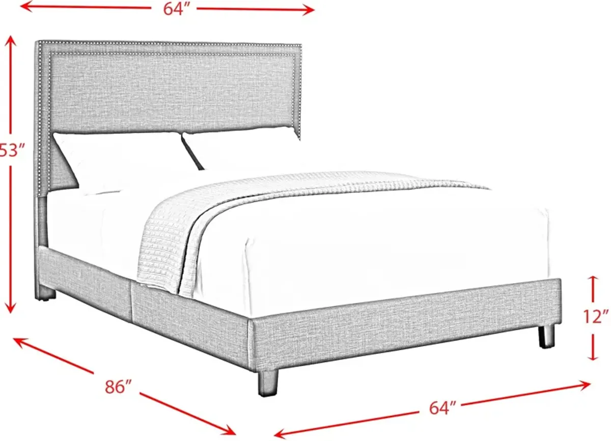 Itzel Queen Upholstered Platform Bed - Blue