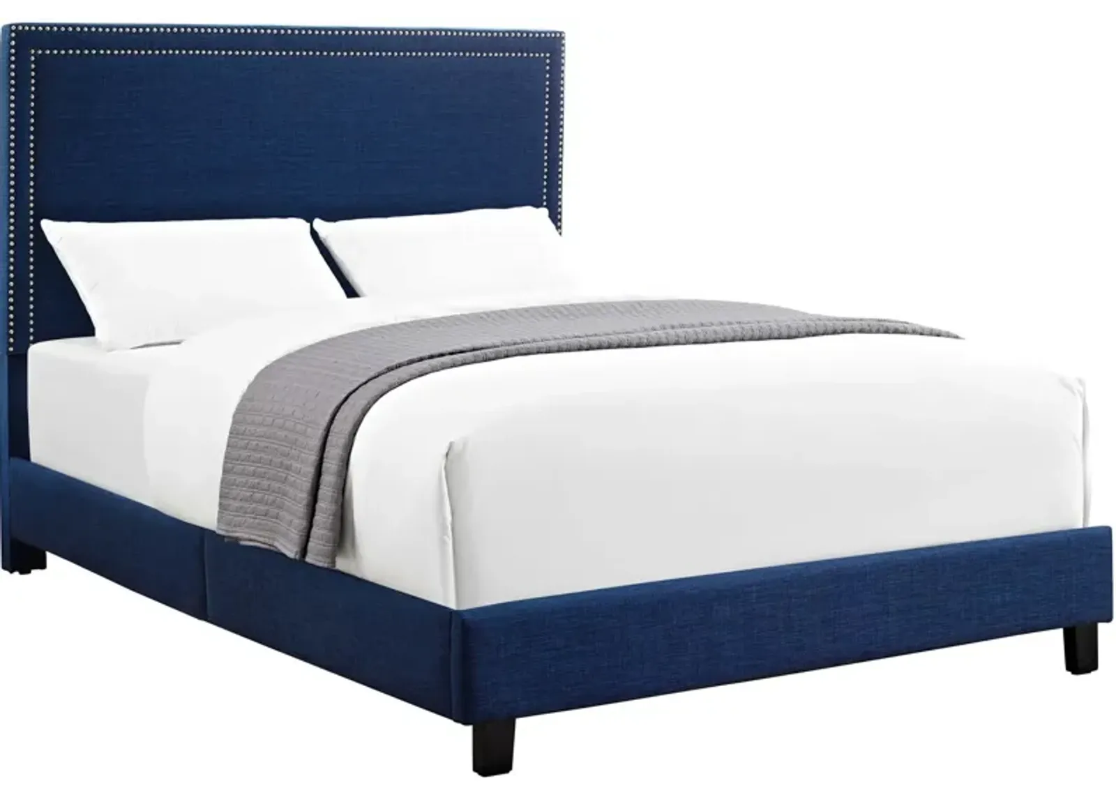 Itzel Queen Upholstered Platform Bed - Blue