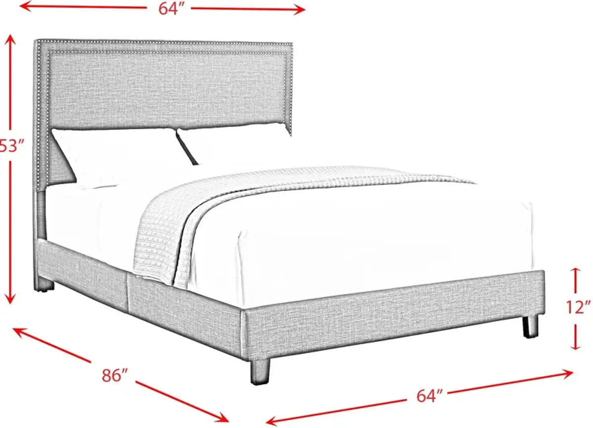 Itzel Queen Upholstered Platform Bed - Natural