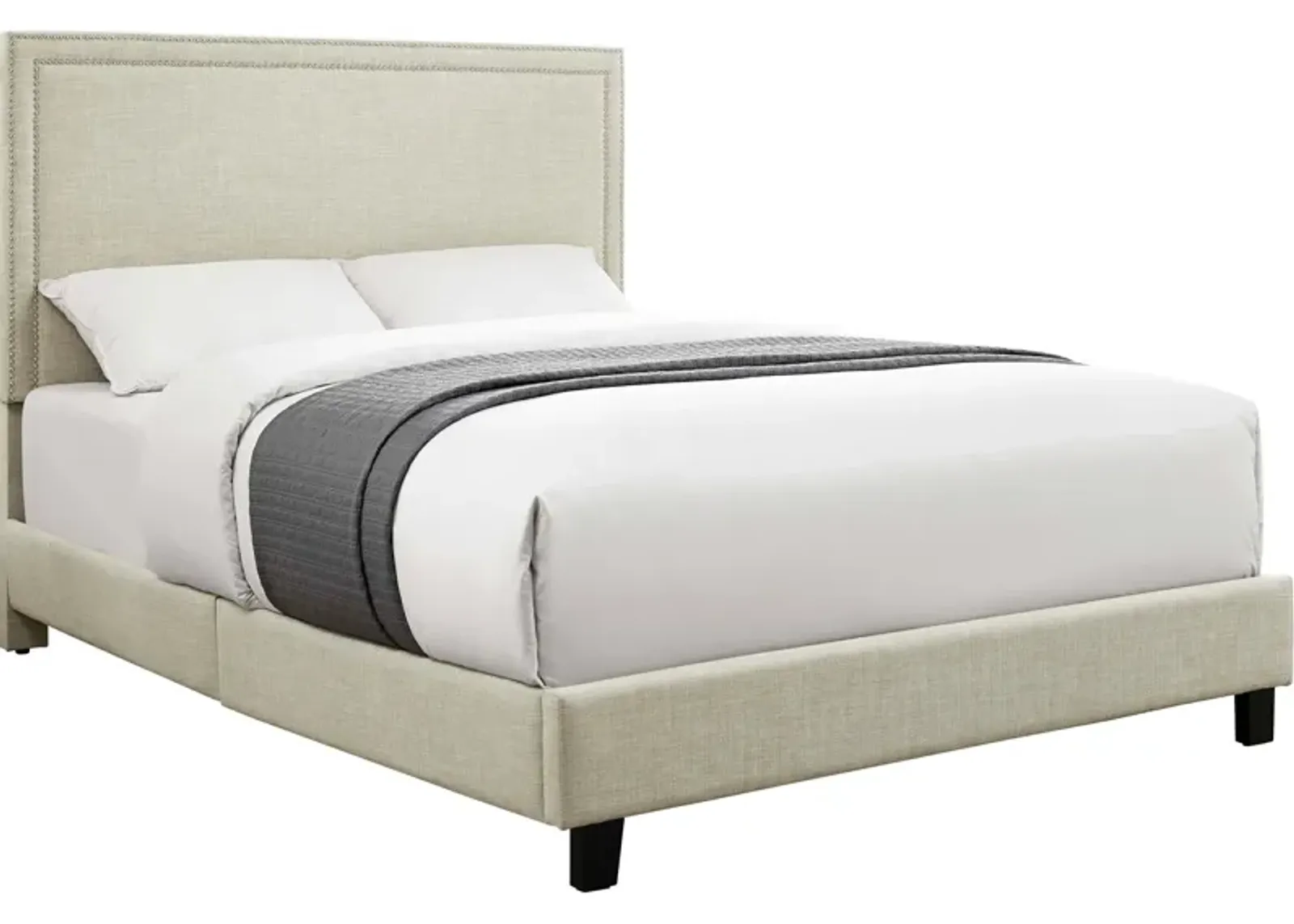 Itzel Queen Upholstered Platform Bed - Natural