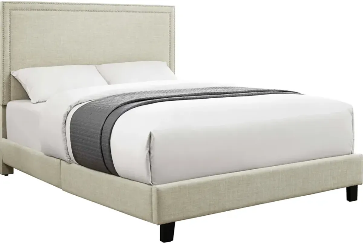 Itzel Queen Upholstered Platform Bed - Natural