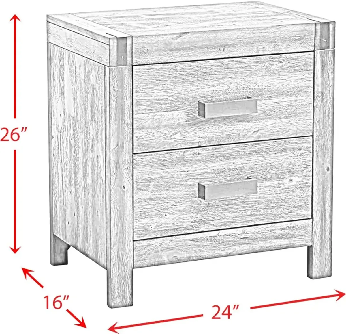 Luan 2 Drawer Nightstand