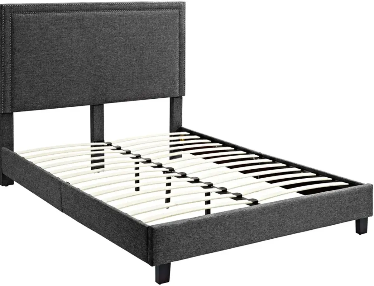 Itzel Full Upholstered Platform Bed - Charcoal