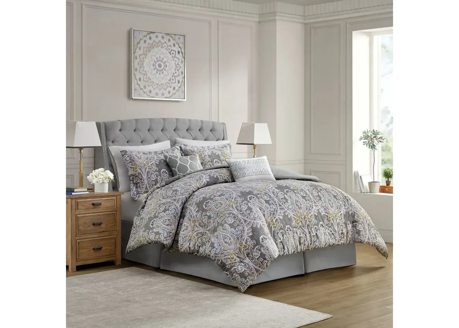 Bethany Full Comforter Set - Gray