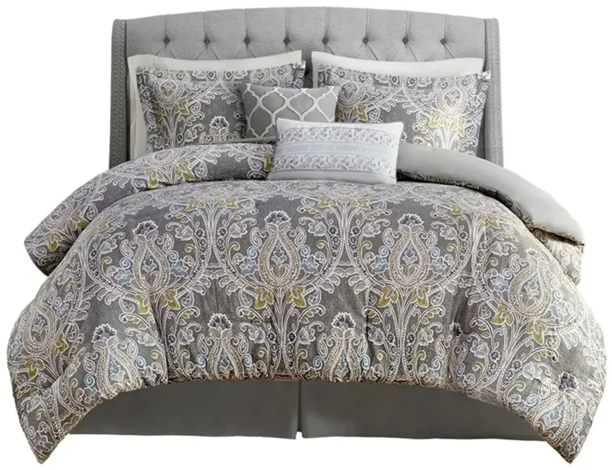 Bethany Queen Comforter Set - Gray