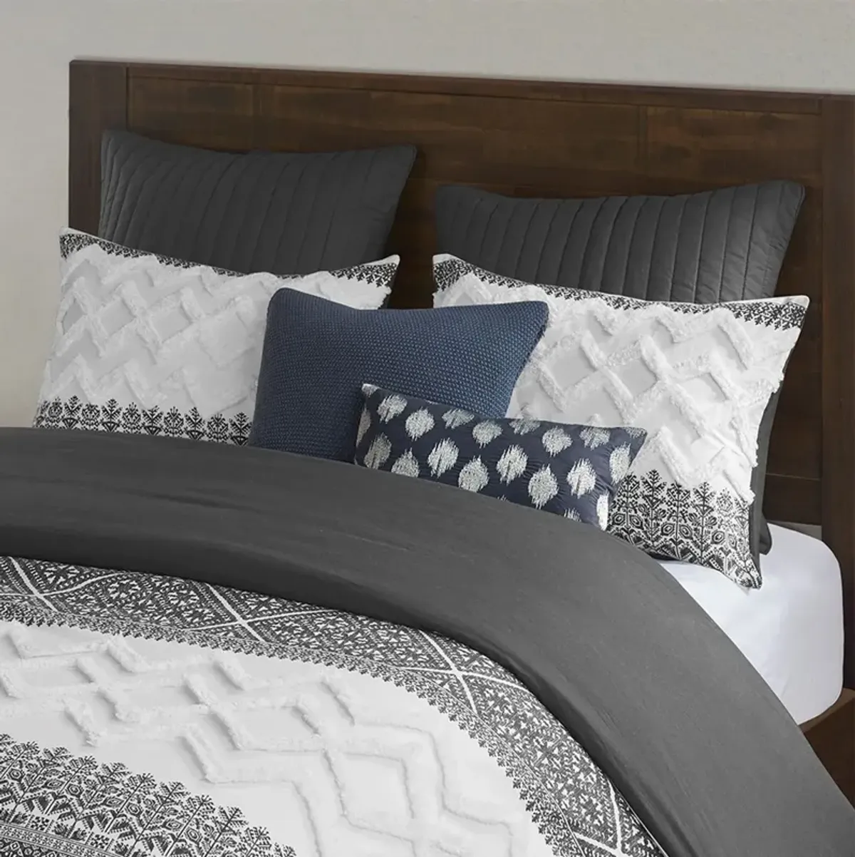 Persia Full/Queen Comforter Set - Gray