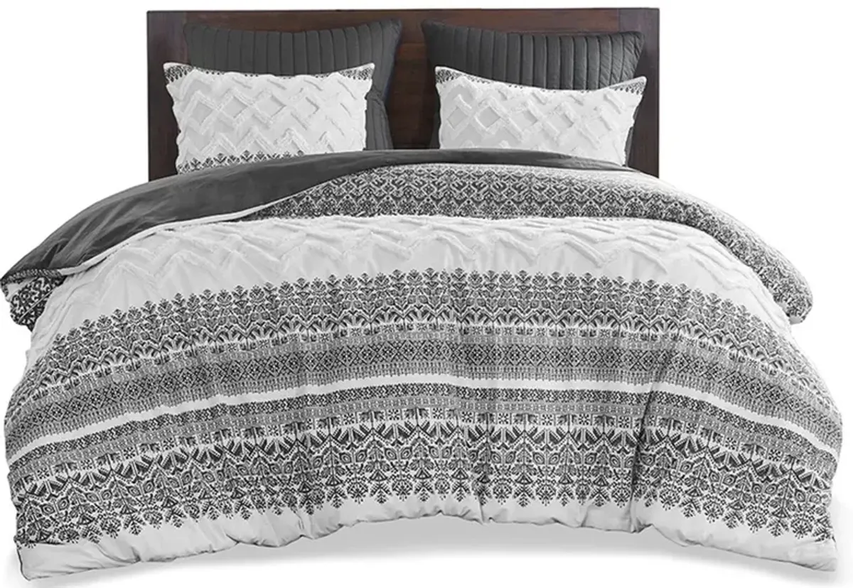 Persia Full/Queen Comforter Set - Gray