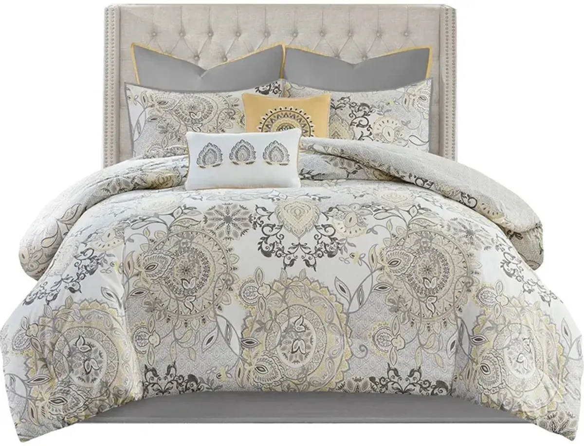 Cyrene King Reversible Comforter Set - Yellow