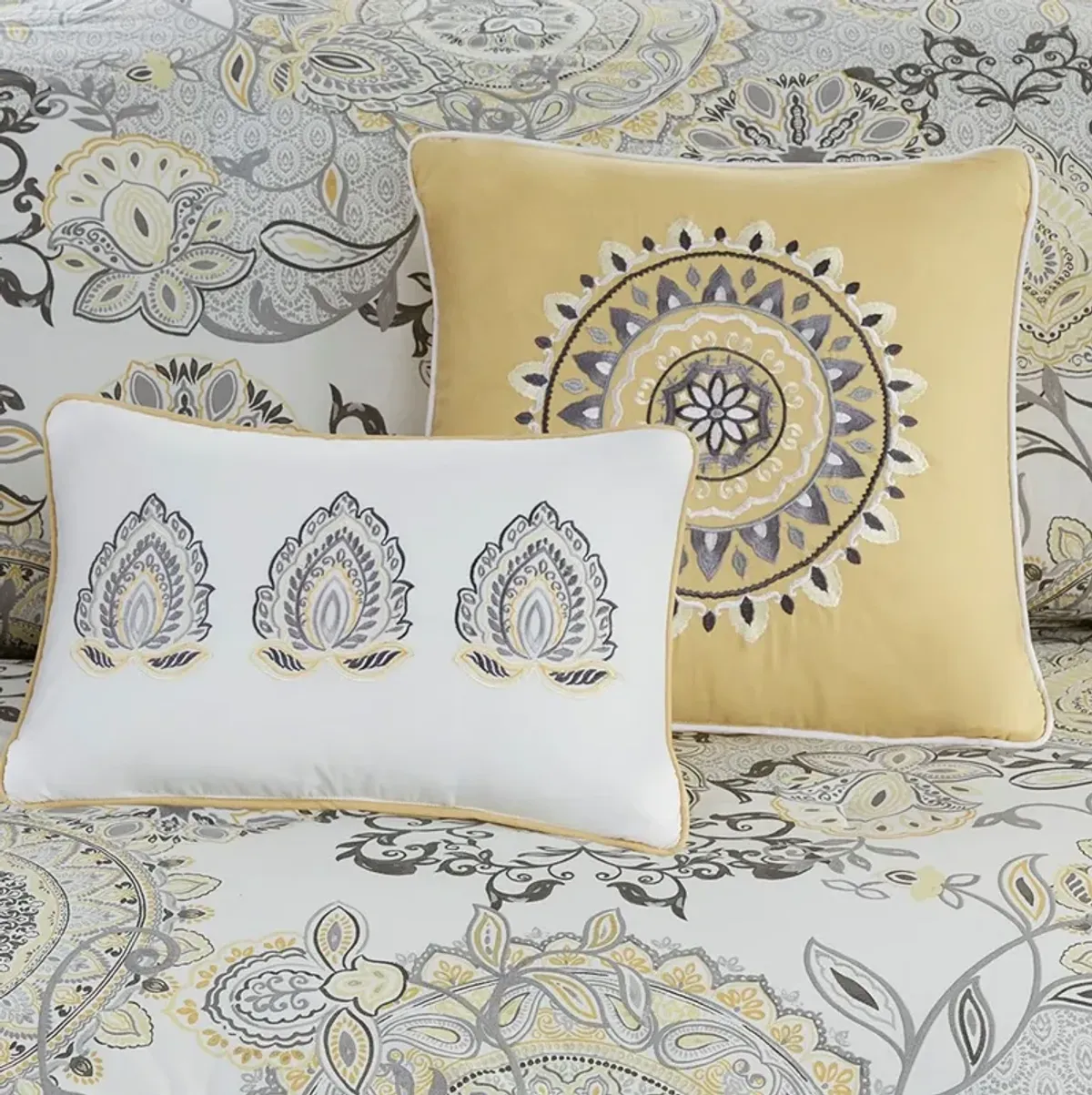 Cyrene King Reversible Comforter Set - Yellow