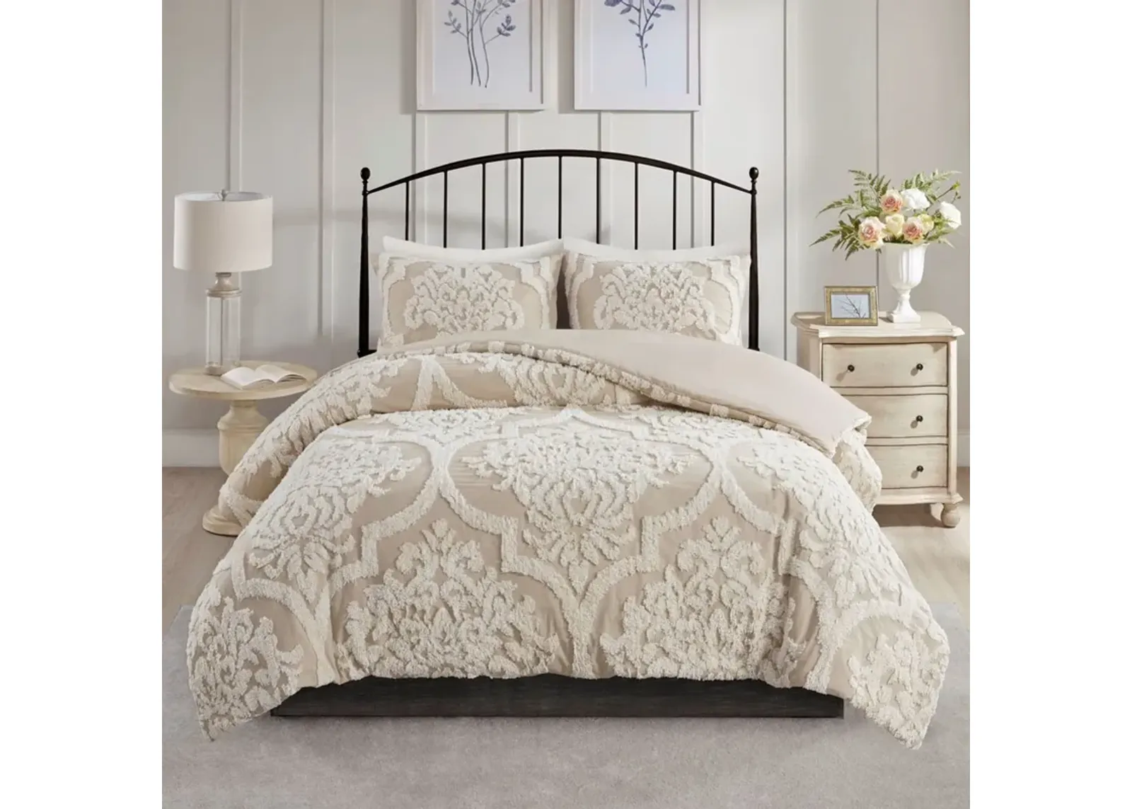 Nadia King/California King Comforter Set - Taupe