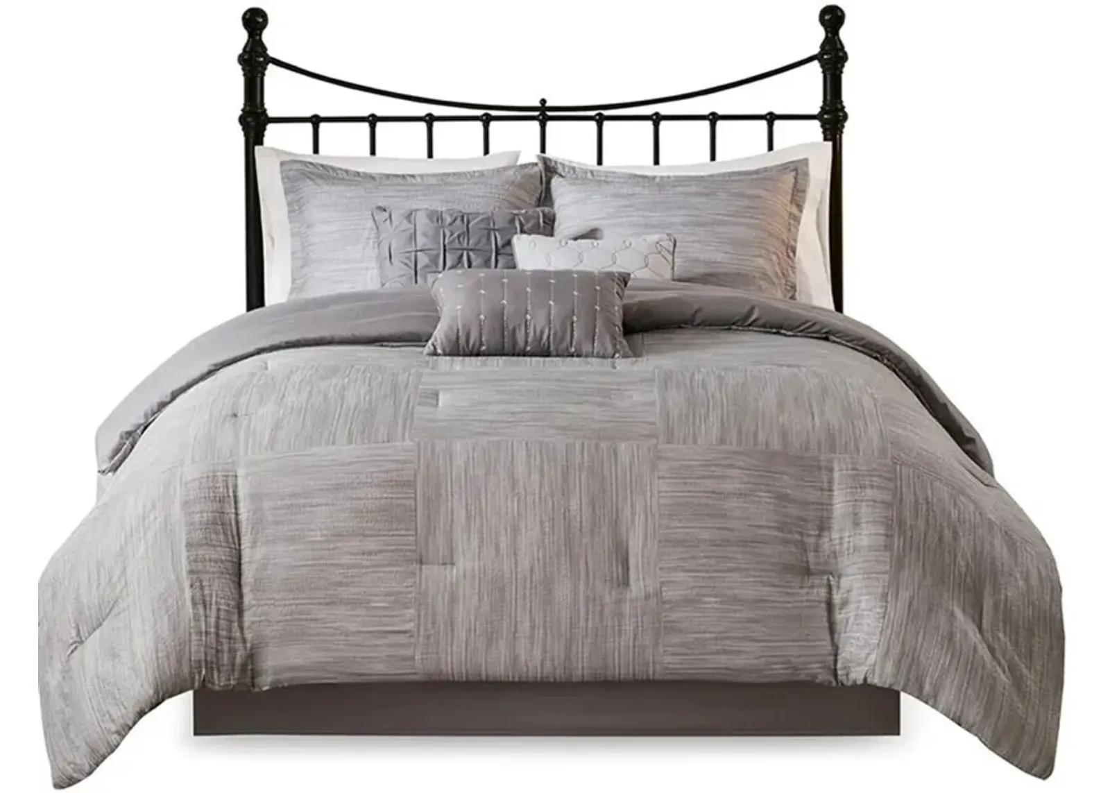 Heiress California King Comforter Set - Gray