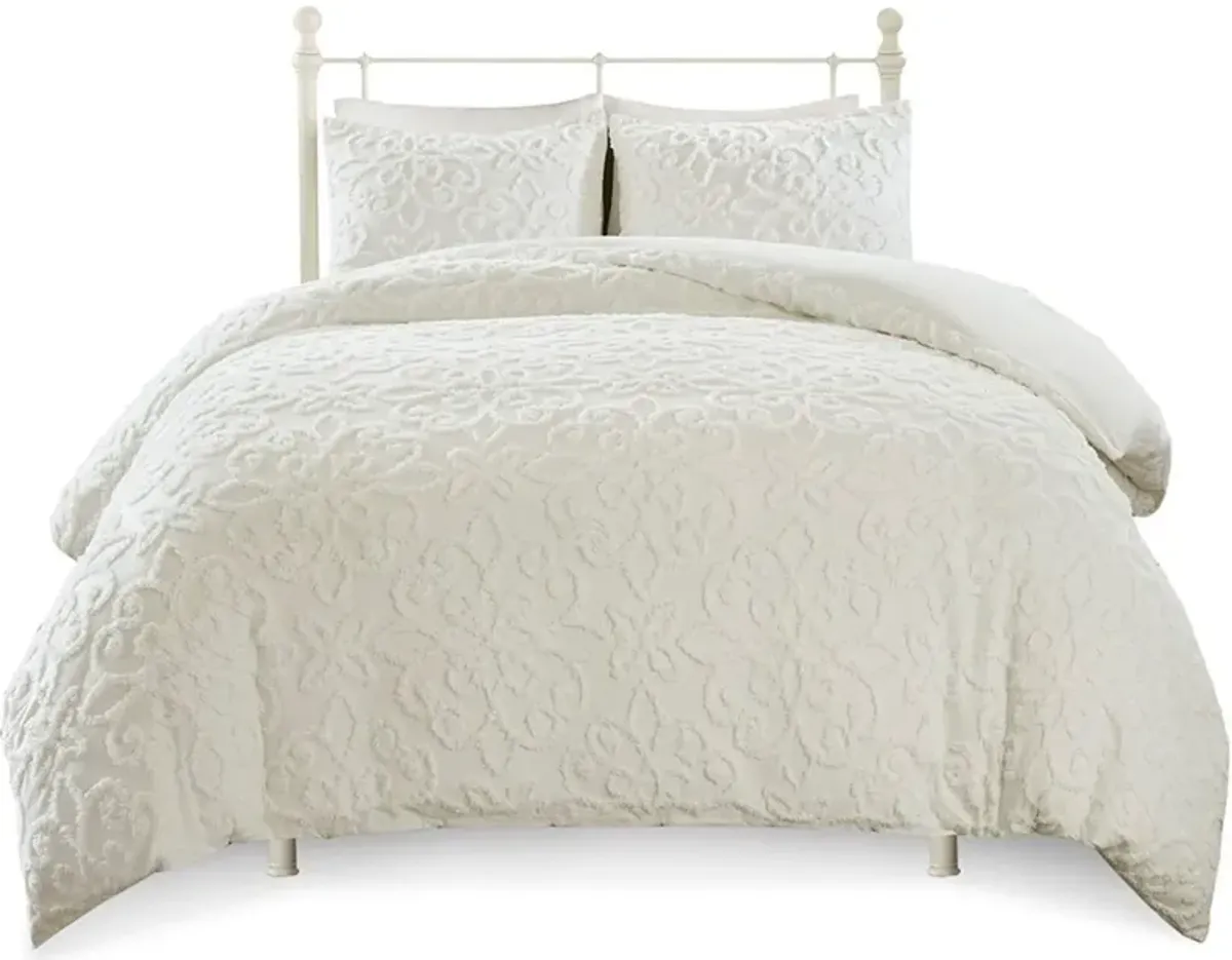 Taylor Full/Queen Duvet Cover Set - White