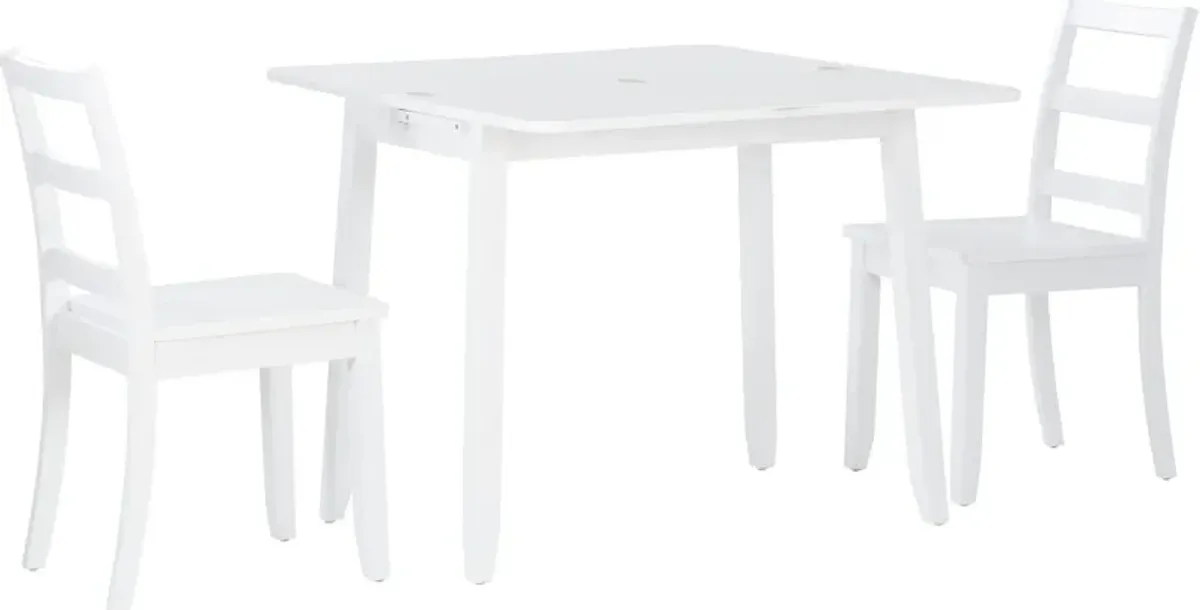 Melonie 3-Piece Drop-leaf Dining Set - White